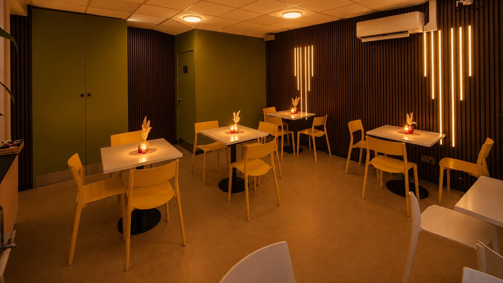 Candlelit evening service at LA Cafe Bistro, Sutton